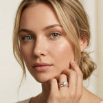 3.70 Ct Round Cut Moissanite Marquise Cluster Bridal Ring for Women