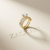 3.70 Ct Round Cut Moissanite Marquise Cluster Bridal Ring for Women