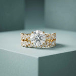 3.70 Ct Round Cut Moissanite Marquise Cluster Bridal Ring for Women