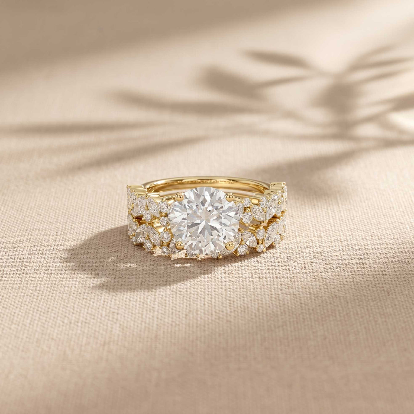 3.70 Ct Round Cut Moissanite Marquise Cluster Bridal Ring for Women