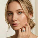3.70 Ct Round Cut Moissanite Marquise Cluster Bridal Ring for Women