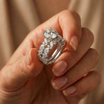 3.70 Ct Round Cut Moissanite Marquise Cluster Bridal Ring for Women