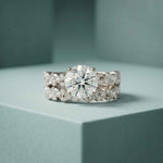 3.70 Ct Round Cut Moissanite Marquise Cluster Bridal Ring for Women