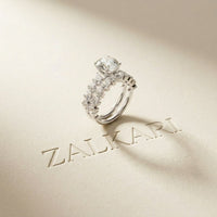 3.70 Ct Round Cut Moissanite Marquise Cluster Bridal Ring for Women