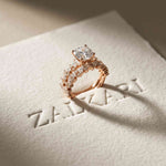 3.70 Ct Cushion Cut Moissanite Marquise & Round Accent Ring for Women Rose Gold