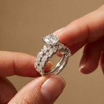 3.70 Ct Cushion Cut Moissanite Marquise & Round Accent Ring for Women White