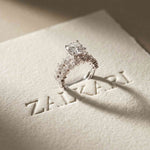 3.70 Ct Cushion Cut Moissanite Marquise & Round Accent Ring for Women White