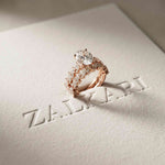 3.70 Ct Oval Cut Moissanite Marquise Cluster Bridal Ring for Women