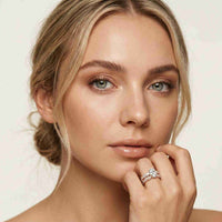 3.70 Ct Oval Cut Moissanite Marquise Cluster Bridal Ring for Women