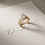 3.70 Ct Oval Cut Moissanite Marquise Cluster Bridal Ring for Women