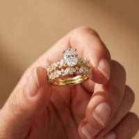 3.70 Ct Oval Cut Moissanite Marquise Cluster Bridal Ring for Women
