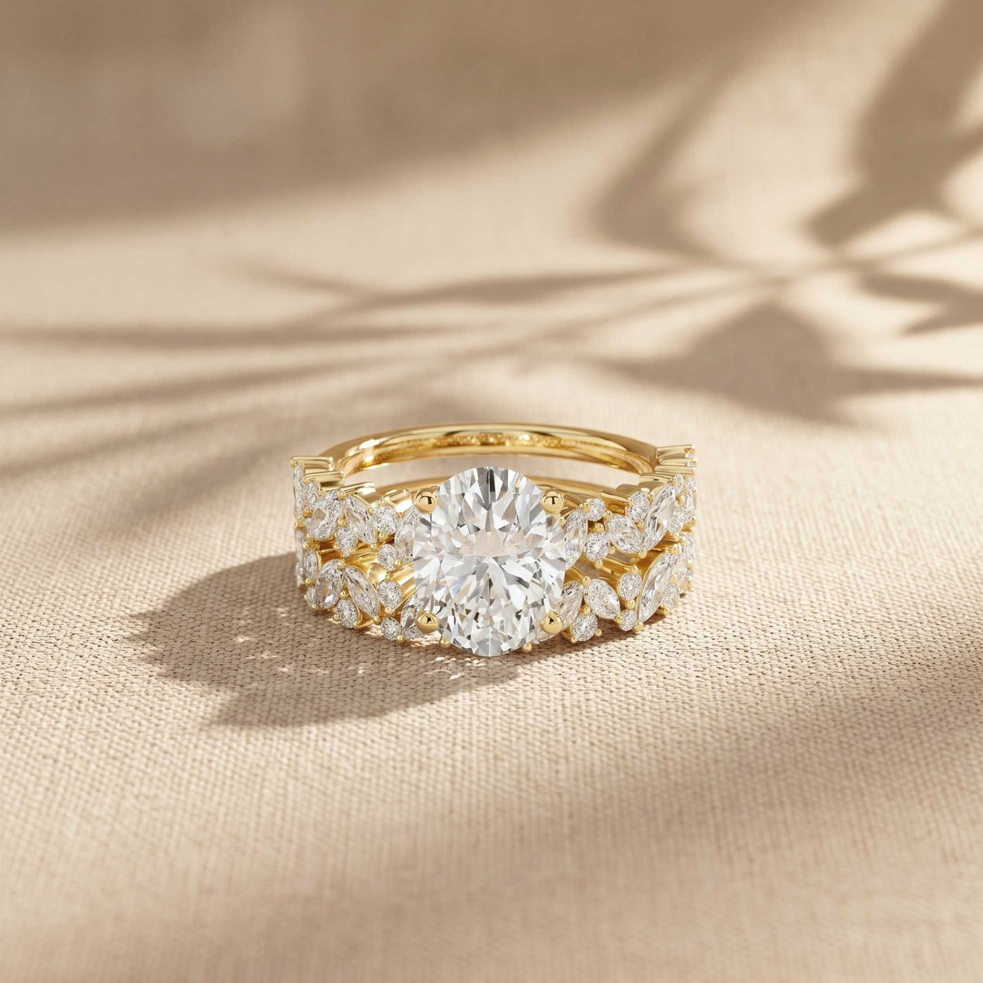3.70 Ct Oval Cut Moissanite Marquise Cluster Bridal Ring for Women