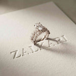 3.70 Ct Oval Cut Moissanite Marquise Cluster Bridal Ring for Women
