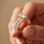 2.70 Ct Pear Cut Moissanite Ornate Accent Ring for Women