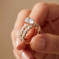 2.70 Ct Pear Cut Moissanite Ornate Accent Ring for Women