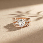 2.70 Ct Pear Cut Moissanite Ornate Accent Ring for Women