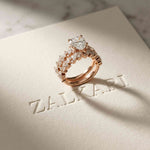2.70 Ct Pear Cut Moissanite Ornate Accent Ring for Women