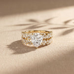 2.70 Ct Pear Cut Moissanite Ornate Accent Ring for Women