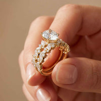 2.70 Ct Pear Cut Moissanite Ornate Accent Ring for Women