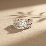 2.70 Ct Pear Cut Moissanite Ornate Accent Ring for Women