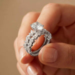 2.70 Ct Pear Cut Moissanite Ornate Accent Ring for Women