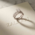 2.70 Ct Pear Cut Moissanite Ornate Accent Ring for Women