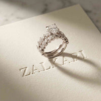 2.70 Ct Pear Cut Moissanite Ornate Accent Ring for Women