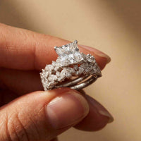 3.70 Ct Princess Cut Moissanite Grand Sparkle Ring for Women