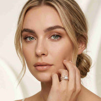 3.70 Ct Radiant Cut Moissanite Luxe Accent Ring for Women
