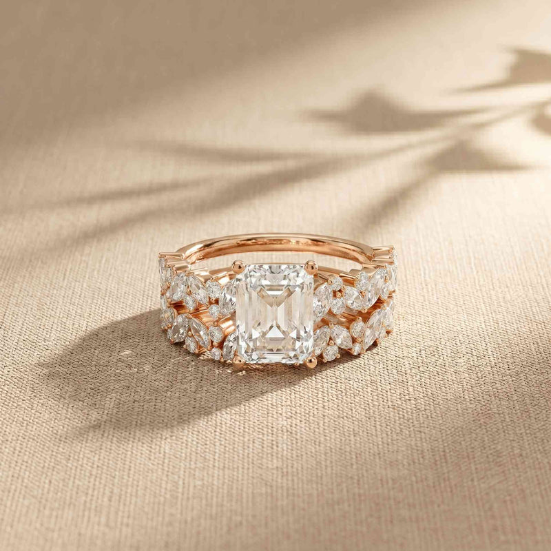 3.70 Ct Radiant Cut Moissanite Luxe Accent Ring for Women