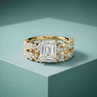 3.70 Ct Radiant Cut Moissanite Luxe Accent Ring for Women