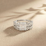 3.70 Ct Radiant Cut Moissanite Luxe Accent Ring for Women