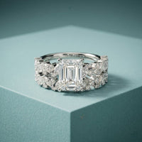3.70 Ct Radiant Cut Moissanite Luxe Accent Ring for Women