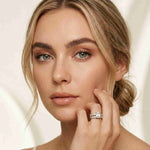 3.70 Ct Radiant Cut Moissanite Luxe Accent Ring for Women