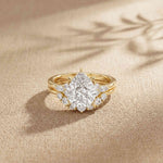 2.95 Ct Pear Cut Moissanite Radiant Crown Ring for Women