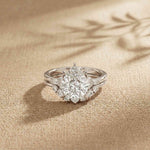 2.95 Ct Pear Cut Moissanite Radiant Crown Ring for Women