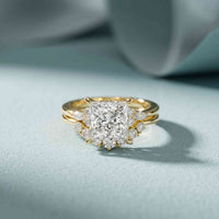 2.95 Ct Princess Cut Moissanite Royal Sparkle Ring for Women