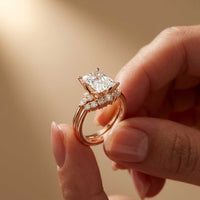 2.95 Ct Radiant Cut Moissanite Grand Elegance Ring for Women