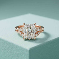 2.95 Ct Radiant Cut Moissanite Grand Elegance Ring for Women