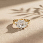 2.95 Ct Radiant Cut Moissanite Grand Elegance Ring for Women