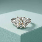 2.95 Ct Radiant Cut Moissanite Grand Elegance Ring for Women