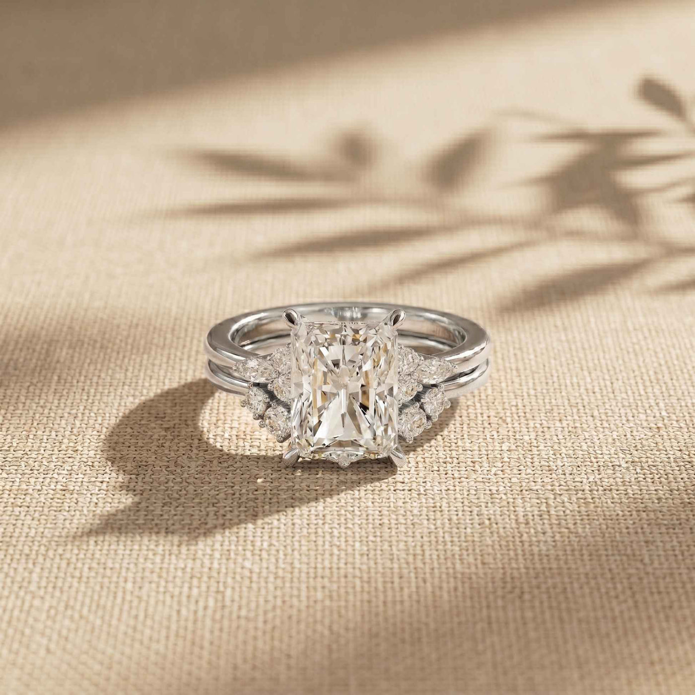 2.95 Ct Radiant Cut Moissanite Grand Elegance Ring for Women