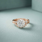 2.95 Ct Round Cut Moissanite Celestial Halo Ring for Women