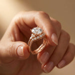 2.95 Ct Round Cut Moissanite Celestial Halo Ring for Women