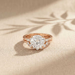 2.95 Ct Round Cut Moissanite Celestial Halo Ring for Women