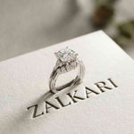 2.95 Ct Round Cut Moissanite Celestial Halo Ring for Women