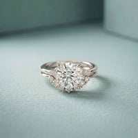 2.95 Ct Round Cut Moissanite Celestial Halo Ring for Women