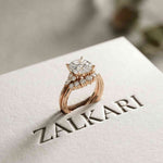 2.95 Ct Round Cut Moissanite Celestial Halo Ring for Women