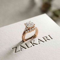 2.95 Ct Round Cut Moissanite Celestial Halo Ring for Women