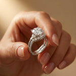 2.95 Ct Round Cut Moissanite Celestial Halo Ring for Women